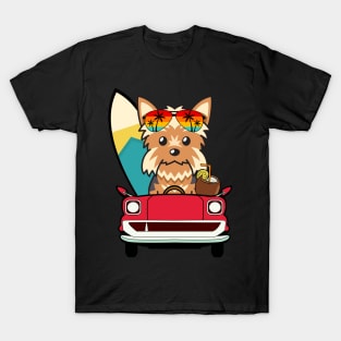 Funny Yorkshire terrier driving a car T-Shirt